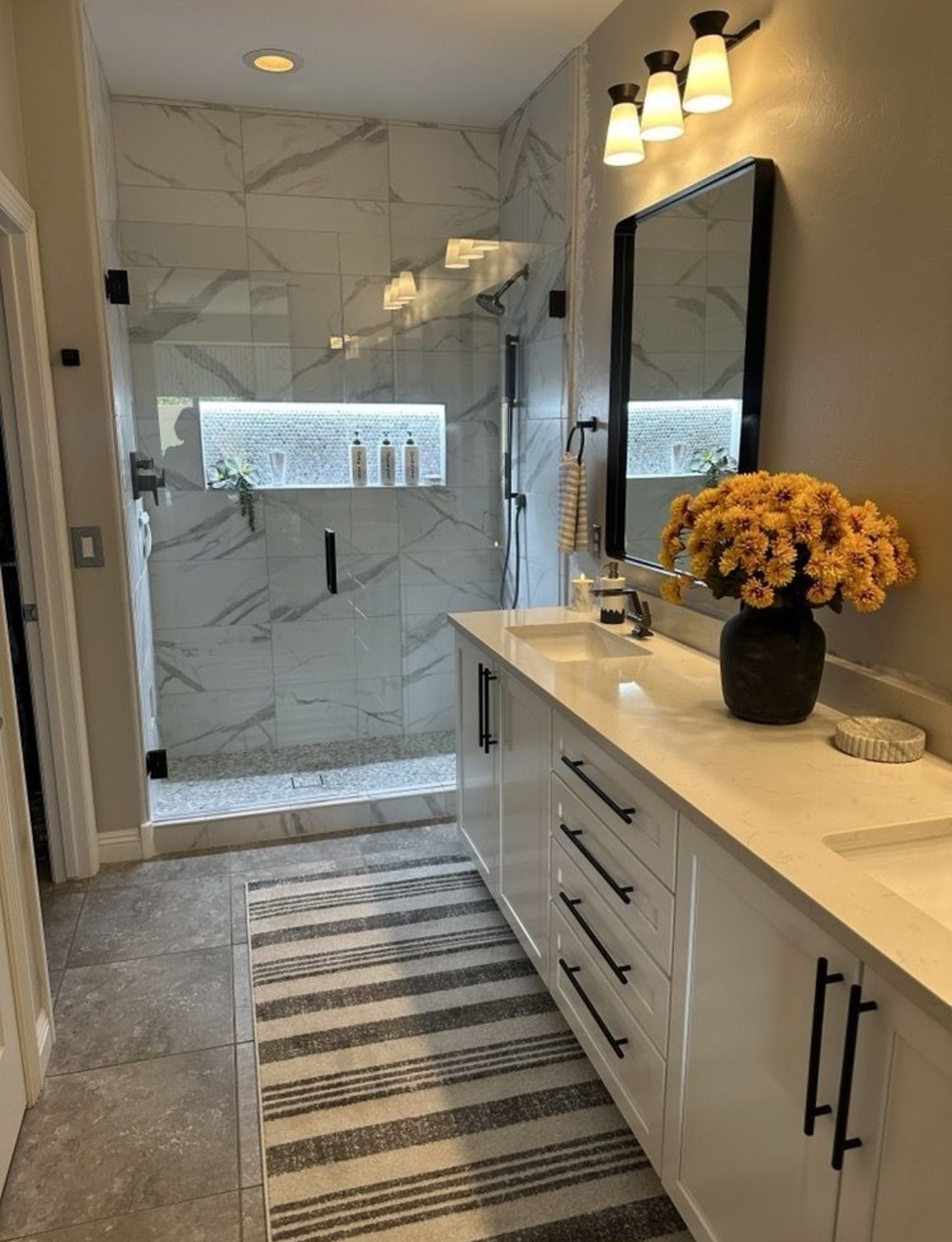 Marble Shower and Vanity Remodel